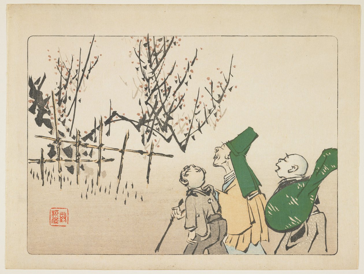 Pflaumenblüten, ca. 1877 von Shibata Zeshin