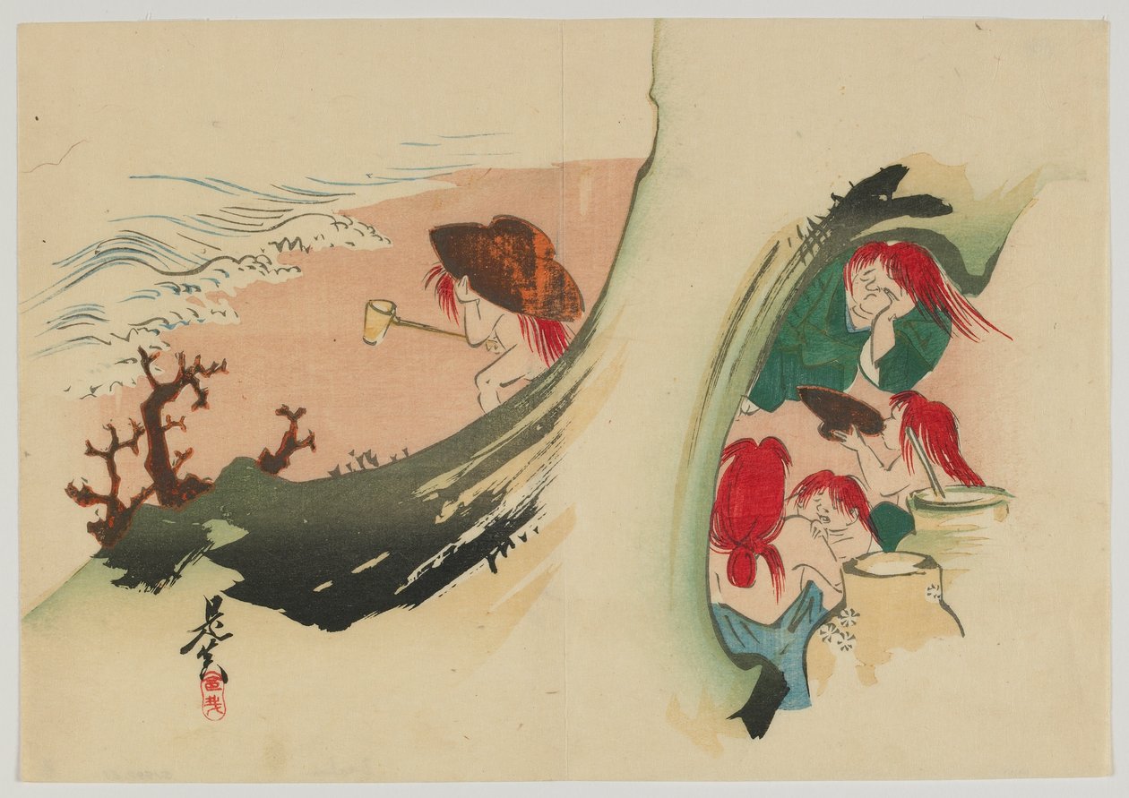 Shojo, Meiji-Ära, späte 19. Jahrhundert von Shibata Zeshin