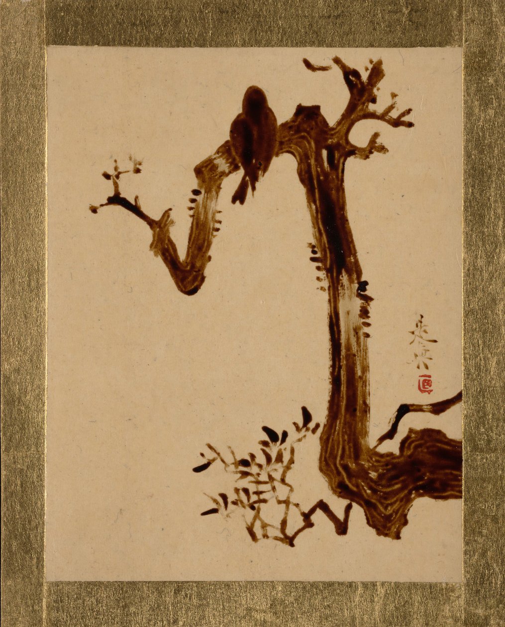 Krähe auf Baum von Shibata Zeshin