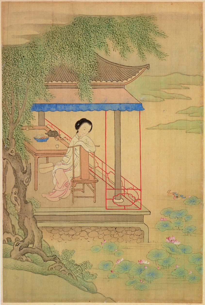 Mädchen auf der Veranda sitzend von Shih Fu Chuiu Ying Shih Fu Chuiu Ying
