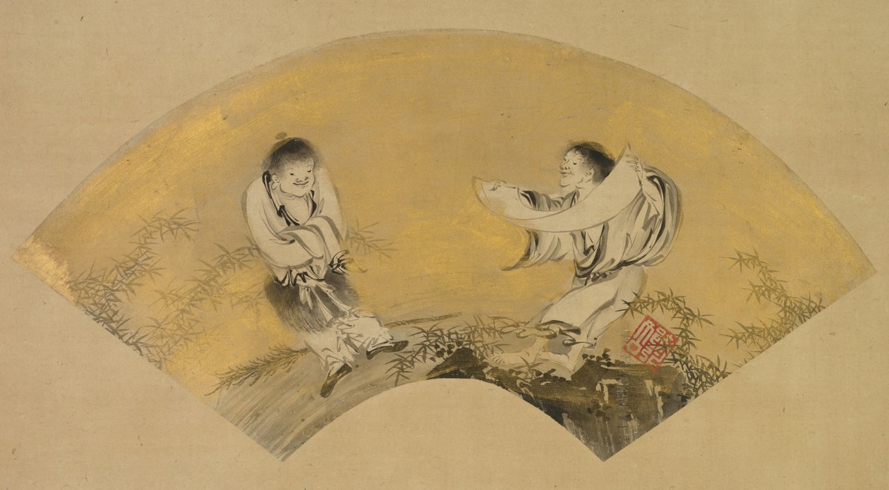 Hanshan und Shide (Kanzan und Jittoku) von Shikibu Terutada