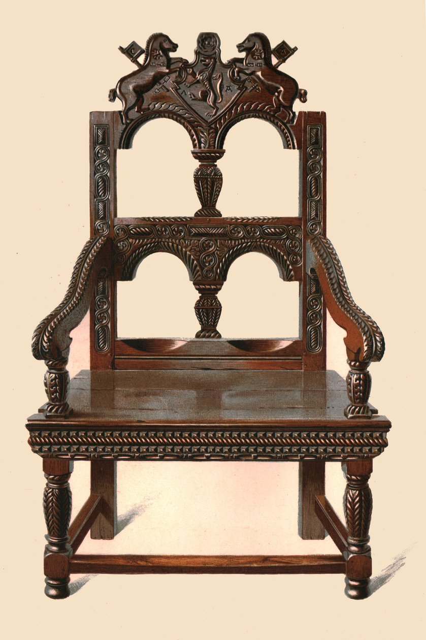 Eichen-Cacqueteuse-Stuhl, 1904 von Shirley Charles Llewellyn Slocombe