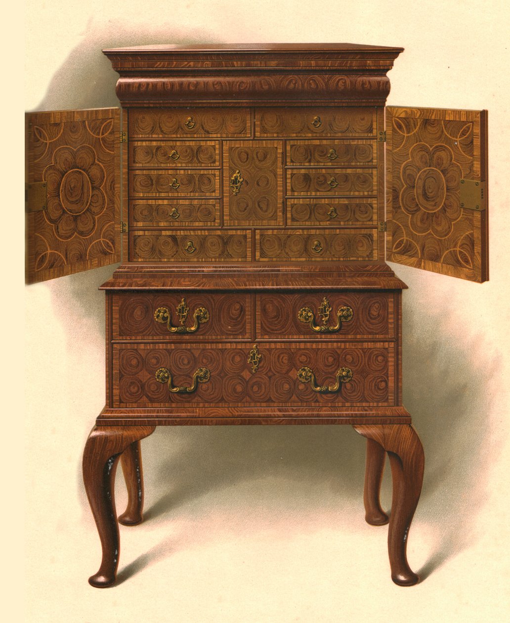 Walnuss-Schrank, 1906 von Shirley Charles Llewellyn Slocombe