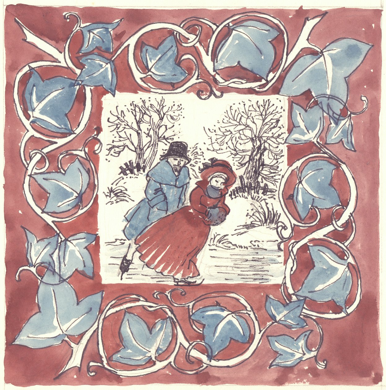 Weihnachtsschlittschuhläufer, ca. 1970 von Shirley Markham