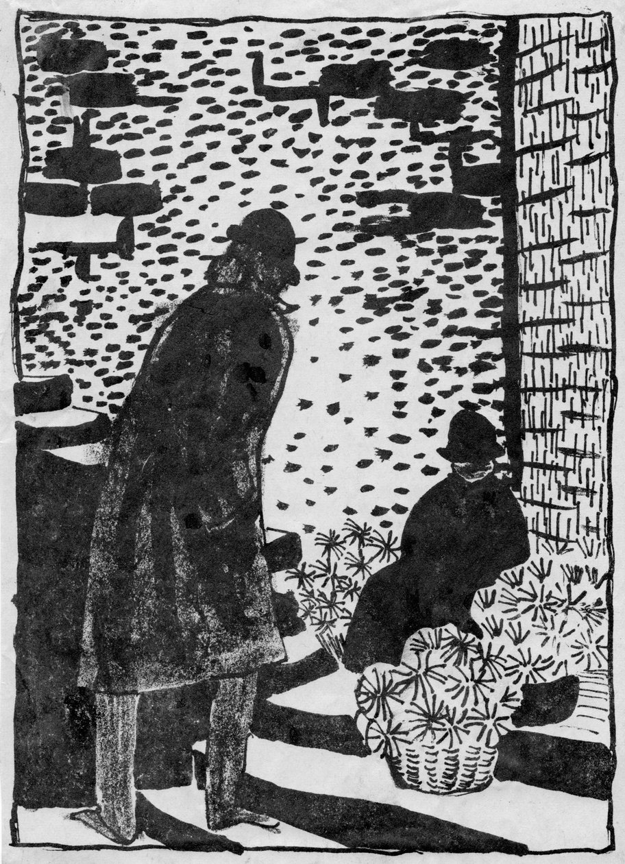 Blumenverkäufer, 1952 von Shirley Markham