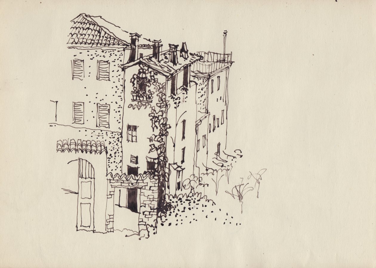 Haus mit Mansarddach, Italien, ca. 1950 von Shirley Markham