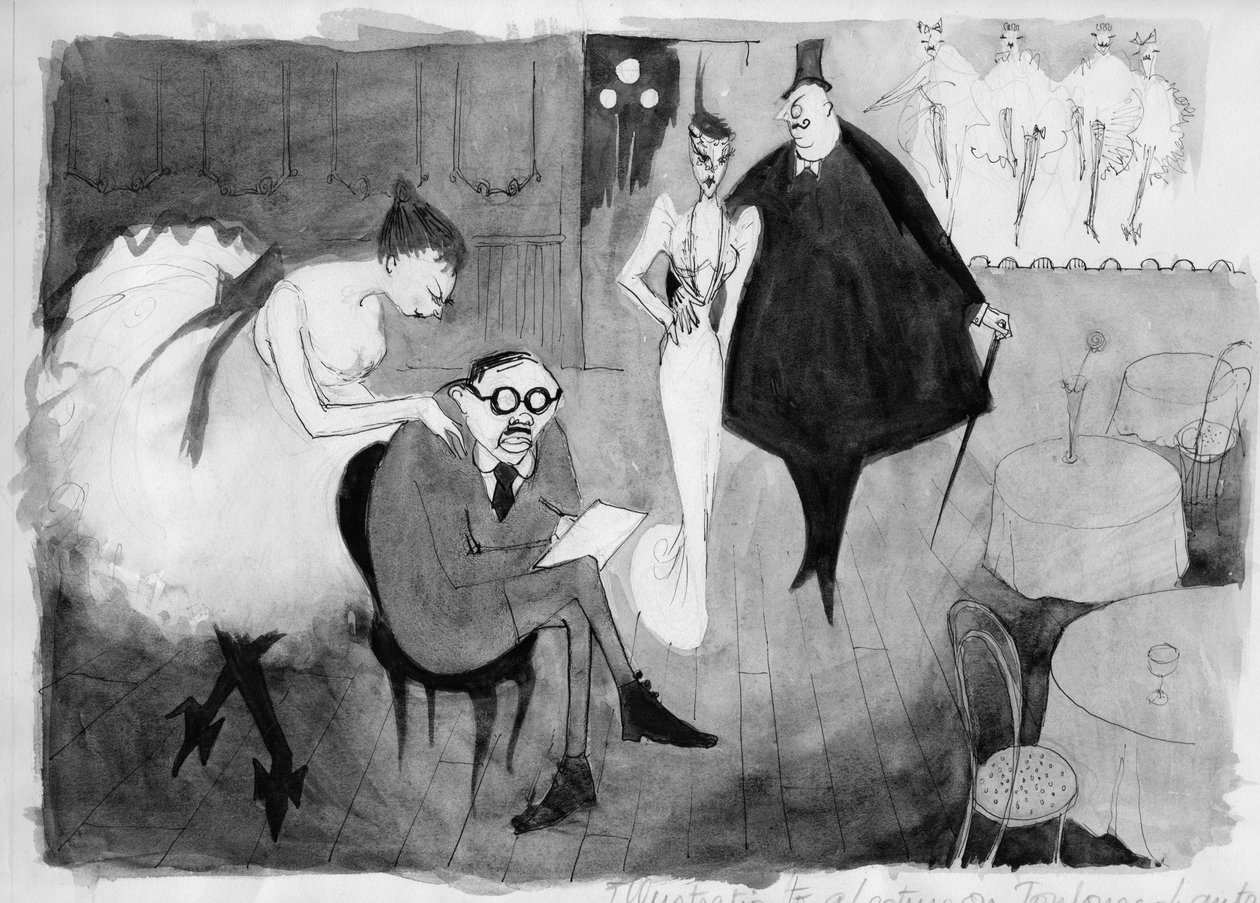 Illustration zu einem Vortrag über Toulouse-Lautrec, ca. 1950 von Shirley Markham