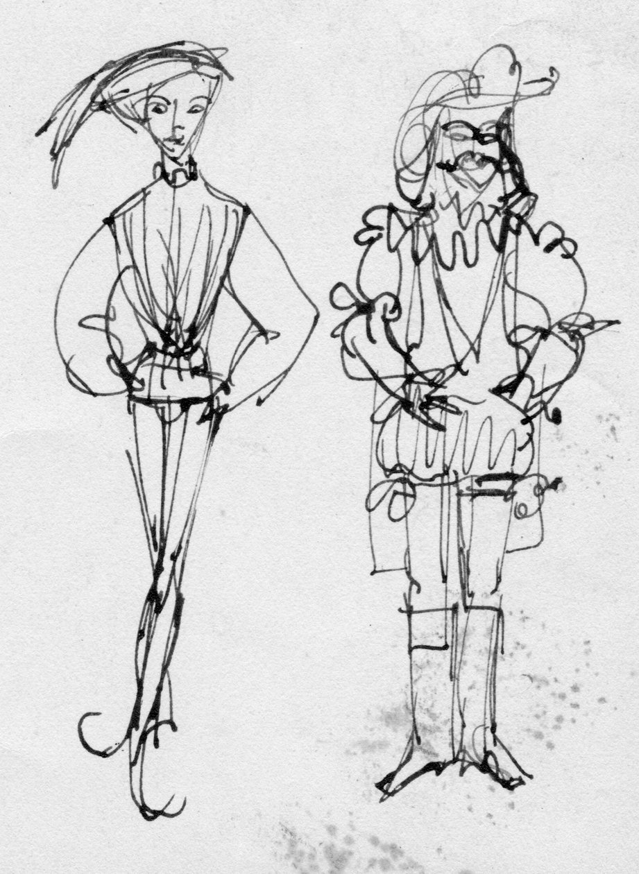 Männer in historischen Kostümen, um 1950 von Shirley Markham