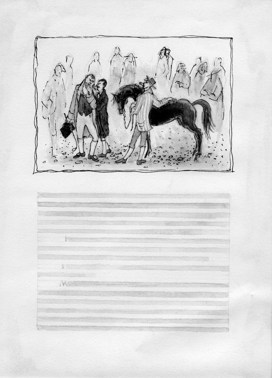 Männer mit Pferd von Shirley Markham