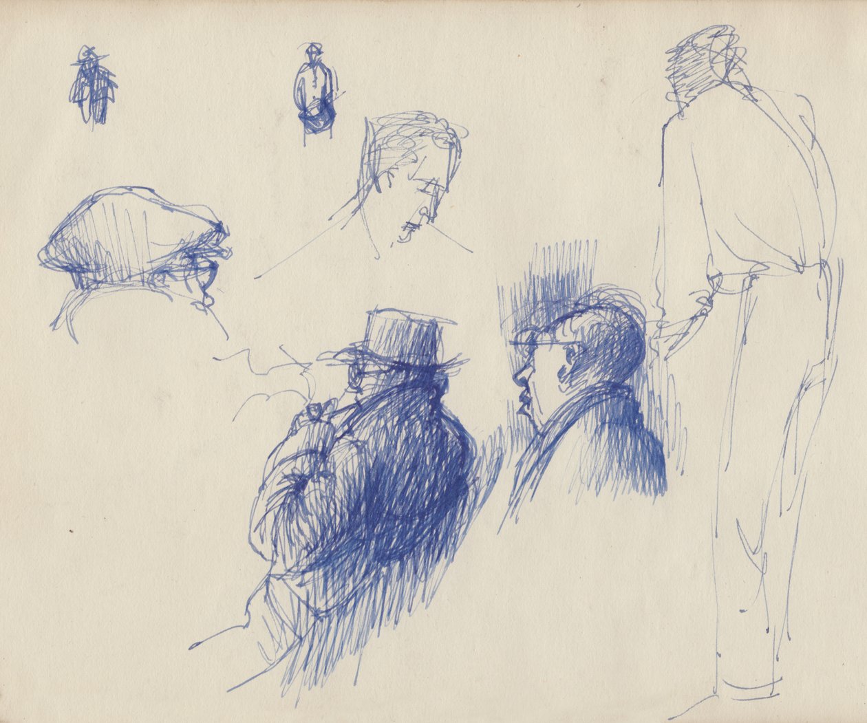 Studien, Männer mit Hüten, ca. 1950 von Shirley Markham