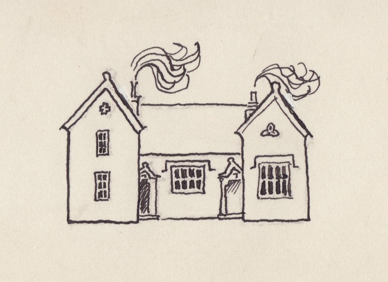 Das Schulhaus, Little Bedwyn, 1980er Jahre von Shirley Markham
