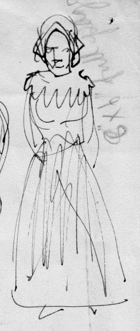 Frau in historischer Kleidung, ca. 1950 von Shirley Markham