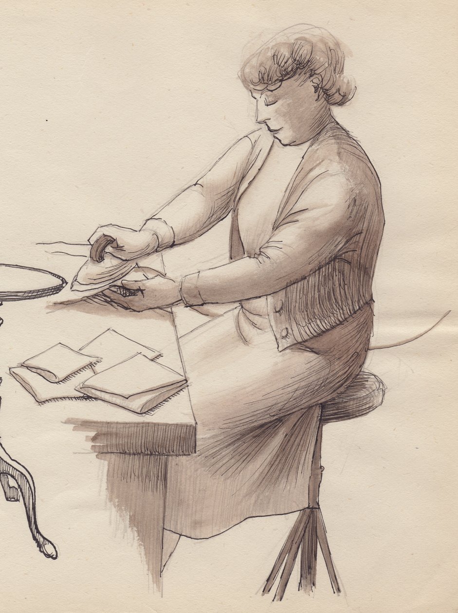Frau beim Bügeln, 1951 von Shirley Markham