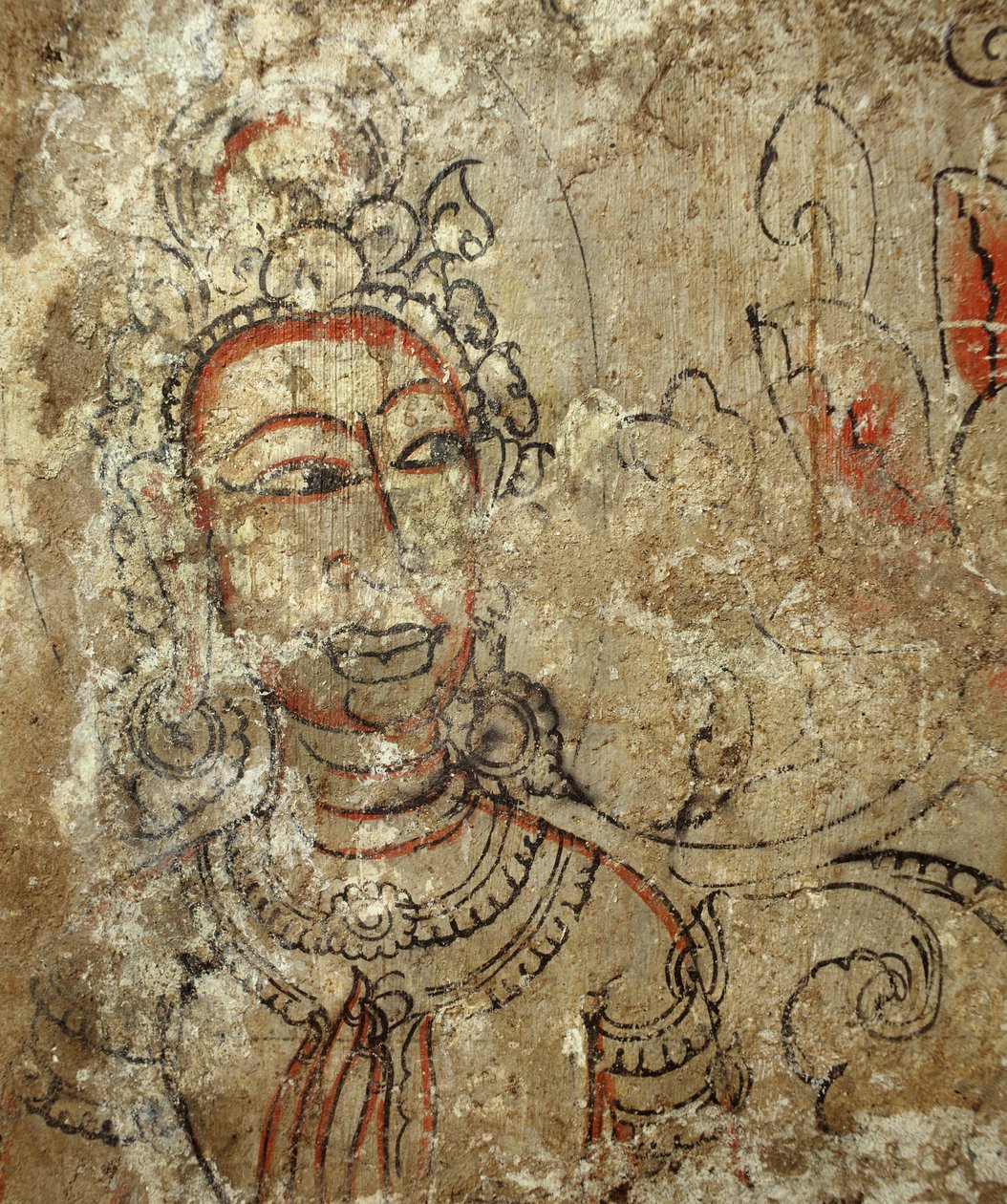 Detail einer weiblichen Göttin aus der Krypta des Prang, 1424 von Siamese School
