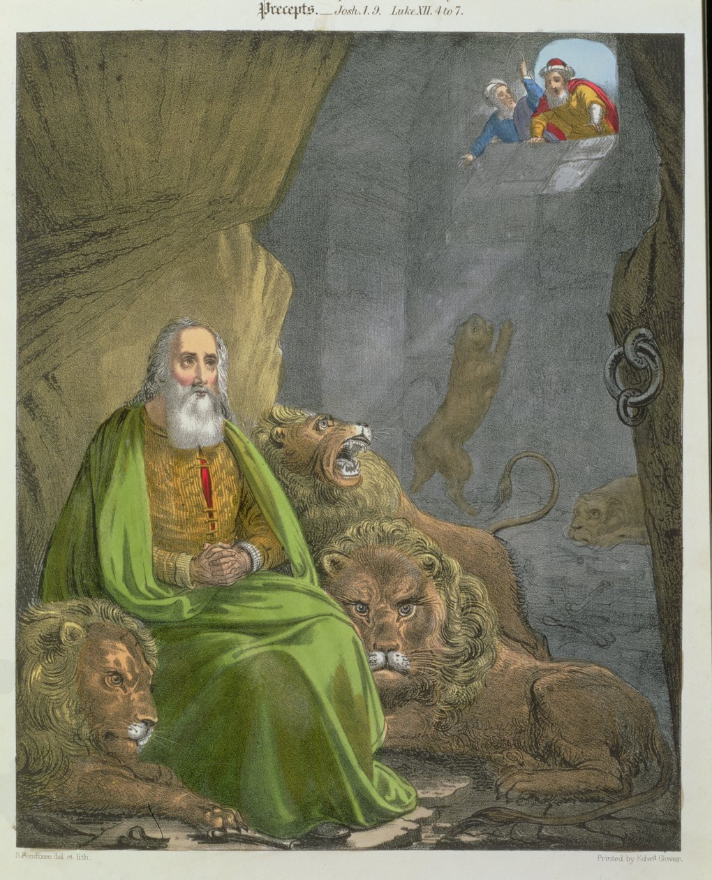 Daniel in der Löwengrube, aus einer von Edward Gover gedruckten Bibel, 1870er Jahre von Siegfried Detler Bendixen