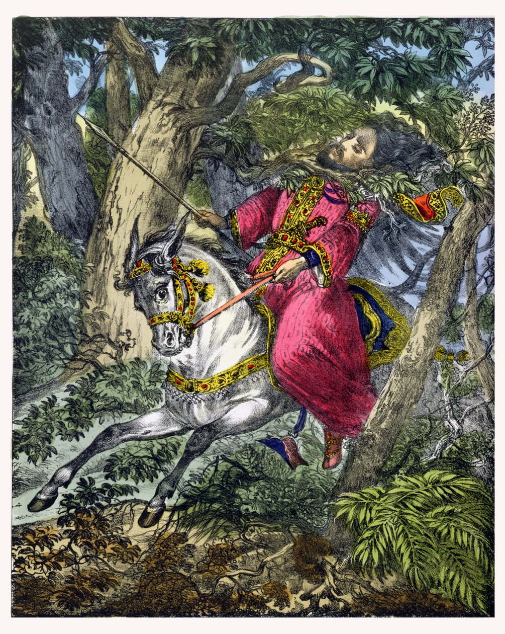 Der Tod von Absalom, aus einer Bibel gedruckt von Edward Gover, 1870er Jahre von Siegfried Detler Bendixen