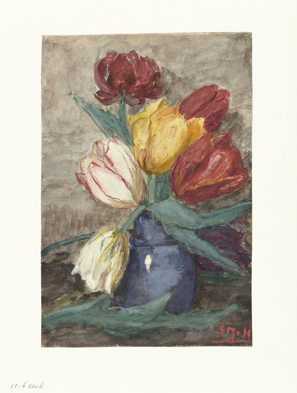 Tulpen in einer Vase von Sientje Mesdag van Houten