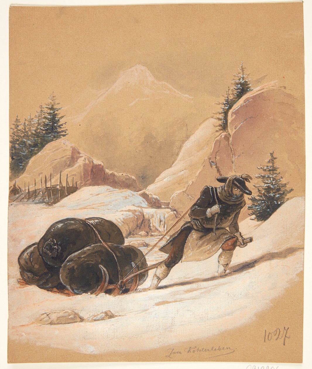Mann mit Schlitten von Sigmund Ferdinand Ritter von Perger