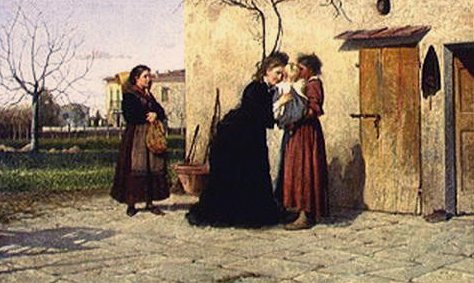Besuch bei dem kleinen Mädchen von Silvestro Lega