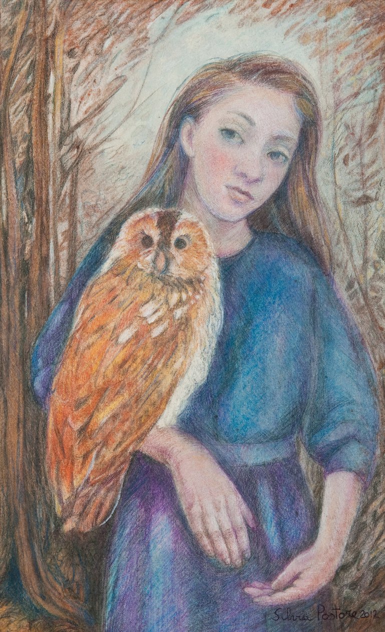 Mädchen mit Eule, 2012 von Silvia Pastore