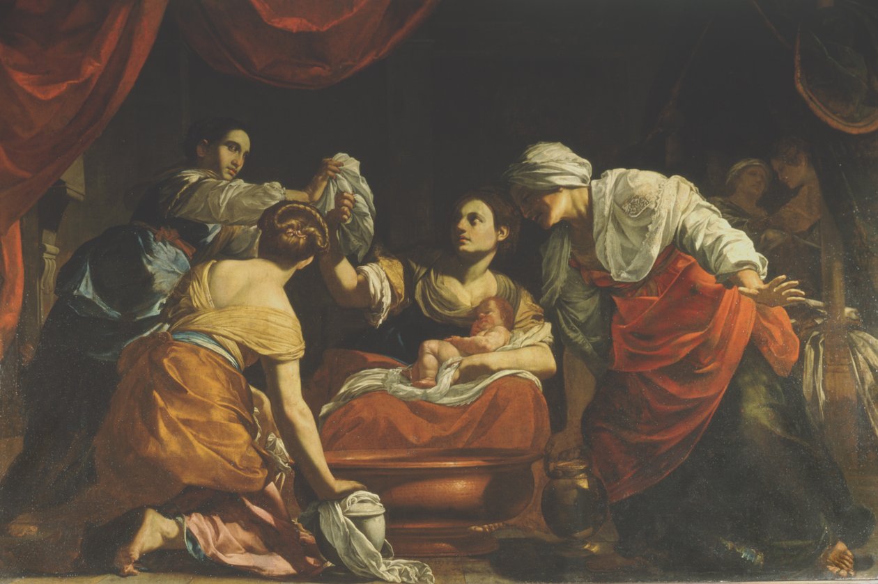 Die Geburt der Jungfrau, um 1620 von Simon Vouet