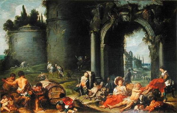 Die Werke der Barmherzigkeit, ca. 1630-40 von Simon de Vos