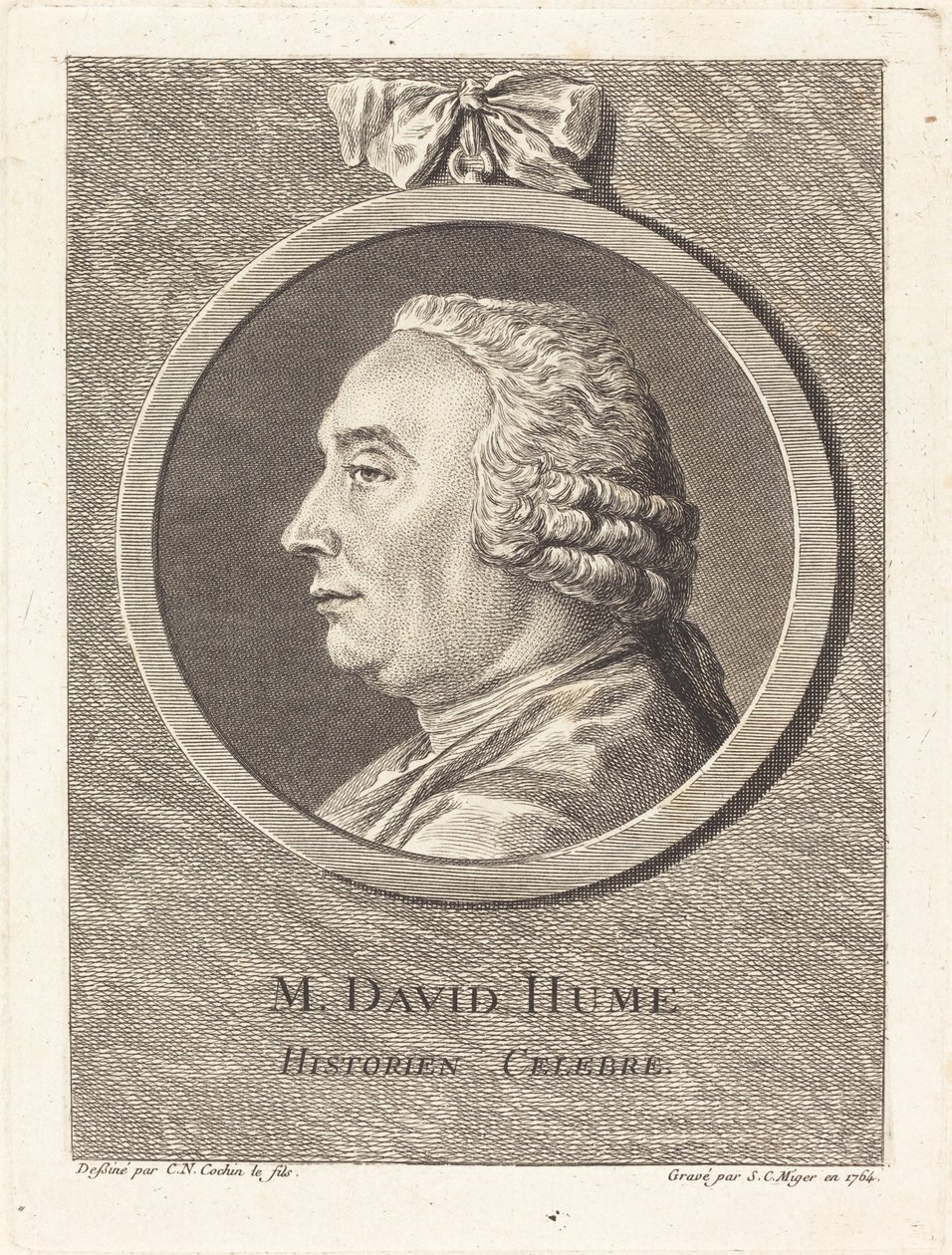 M. David Hume von Simon Charles Miger after Charles Nicolas Cochin II