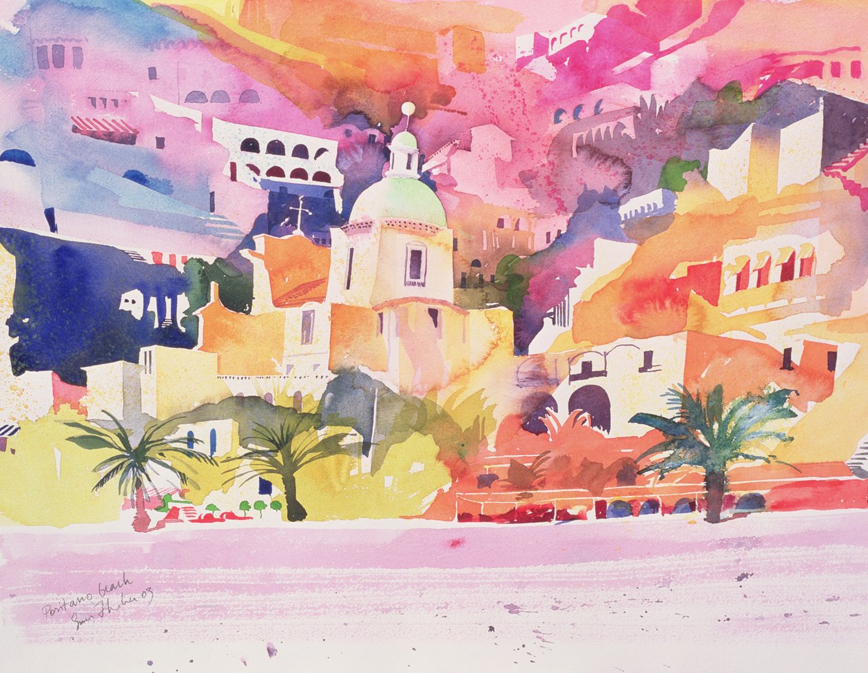 Strand von Positano, 2003 von Simon Fletcher