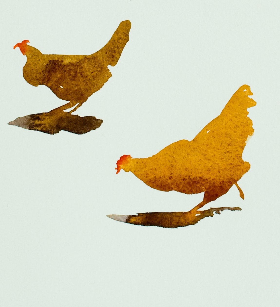 Zwei Hühner, 2013 von Simon Fletcher