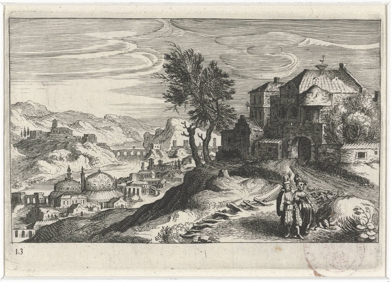 Flusstal mit Bauwerken von Simon Frisius