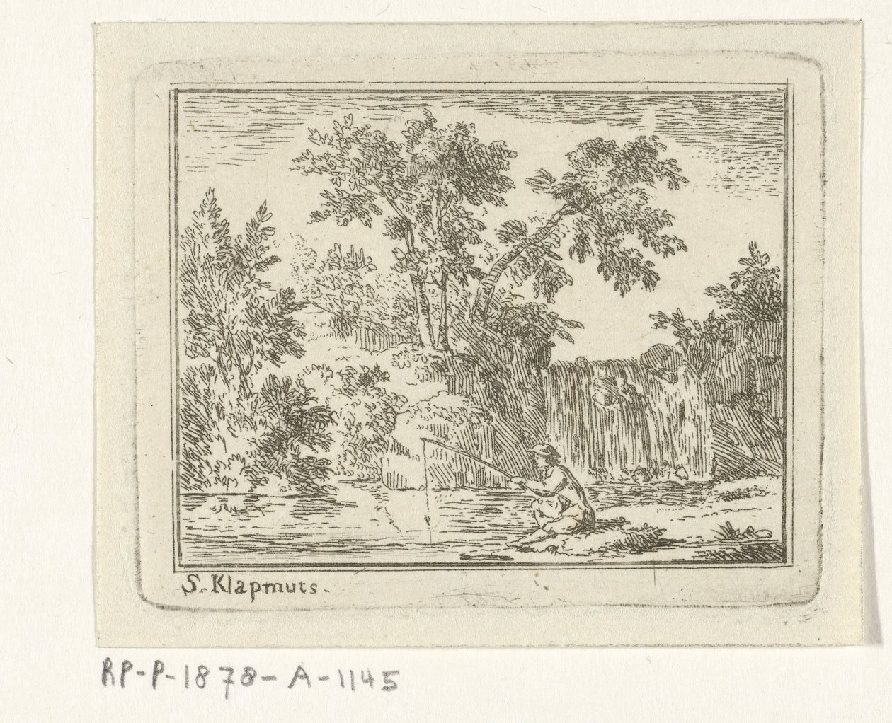 Landschaft mit einem Fischer von Simon Klapmuts