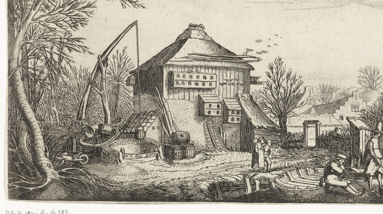 Winterlandschaft mit Bauernhof von Simon Poelenburg