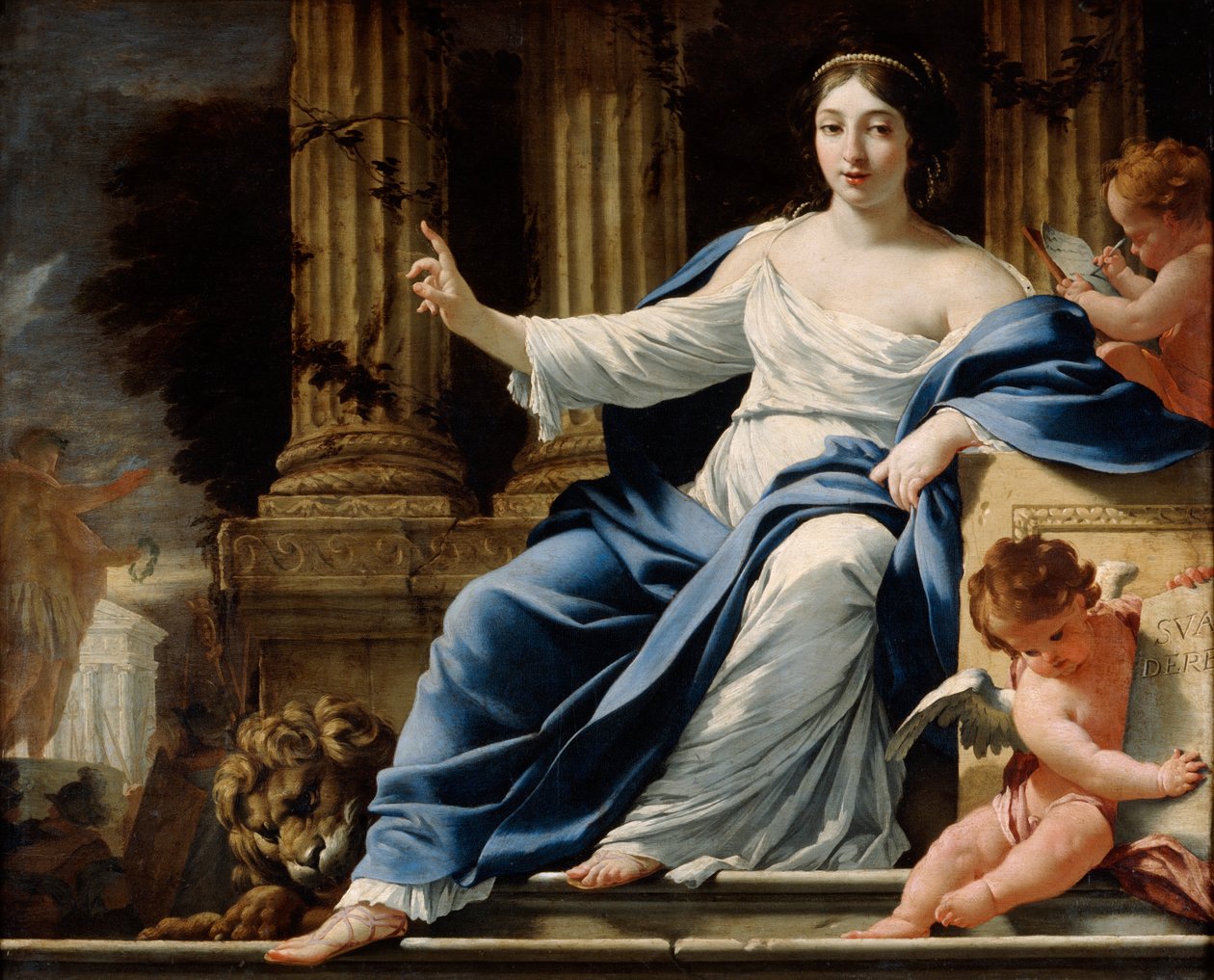 Polyhymnia, Muse der Beredsamkeit, 17. Jahrhundert von Simon Vouet