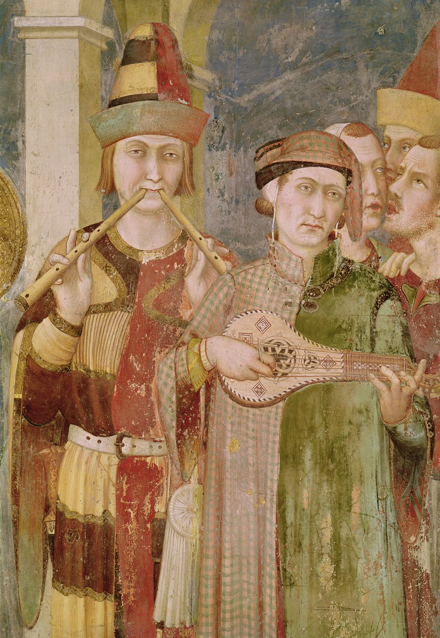 Detail von Musikern aus dem Leben des heiligen Martin, ca. 1326 von Simone Martini