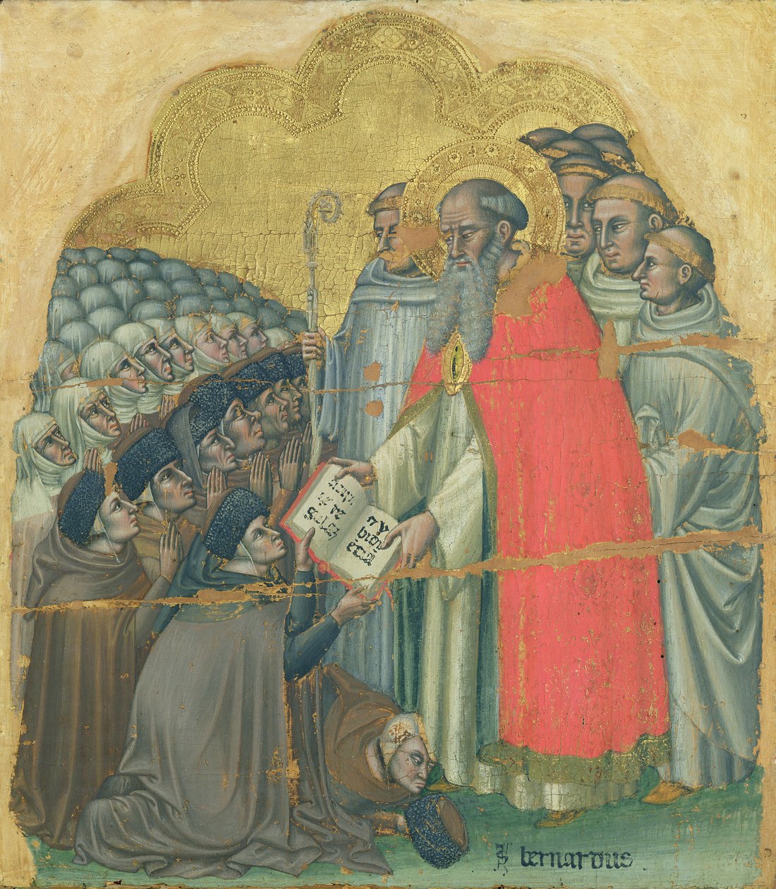 St. Bernard Tolomeo (1272-1348) gibt seiner Ordensregel von Simone dei Crocifissi