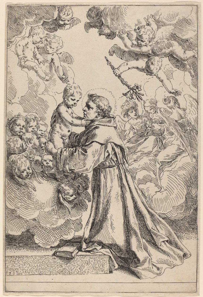 Der große Heilige Antonius von Padua von Simone Cantarini