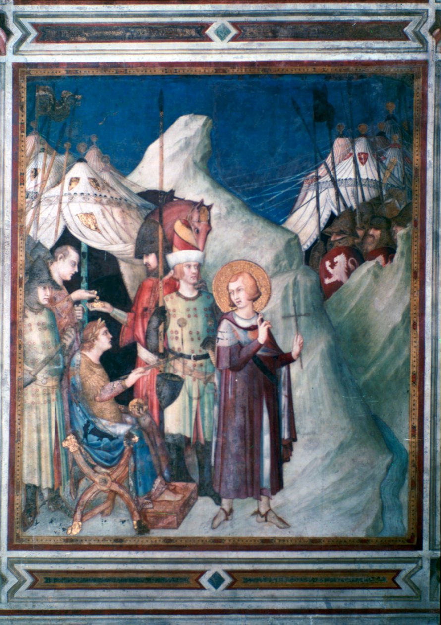 St. Martin verzichtet auf seine Waffen, 1312-1317 von Simone Martini