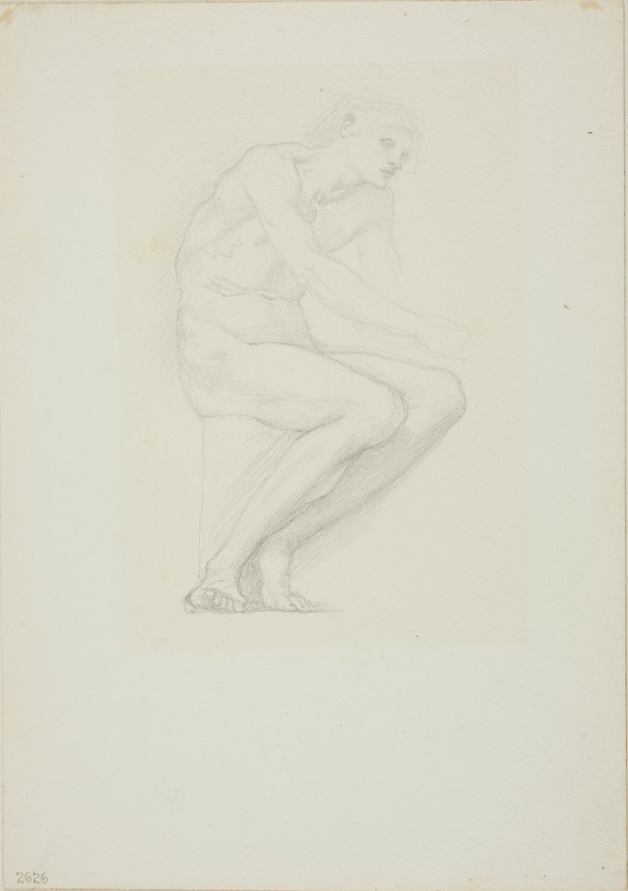 Sitzender männlicher Akt von Sir Edward Burne Jones