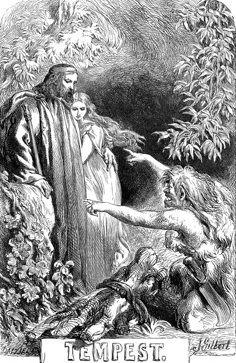 Szene aus Shakespeares Der Sturm, 1856-1858 von Sir John Gilbert