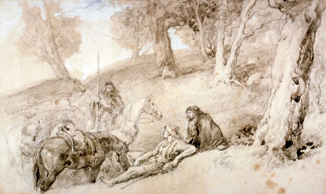 Ruhende Krieger, 19. Jahrhundert von Sir John Gilbert