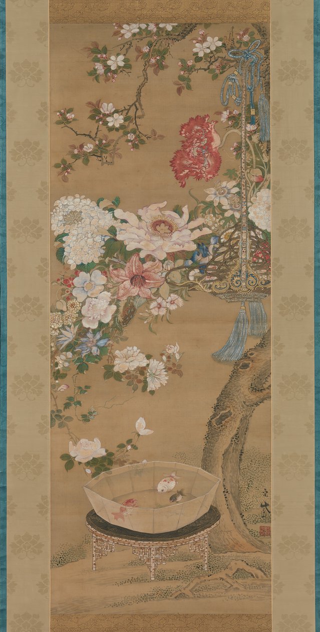 Blumen und Goldfische, 18. Jahrhundert von So Shizan
