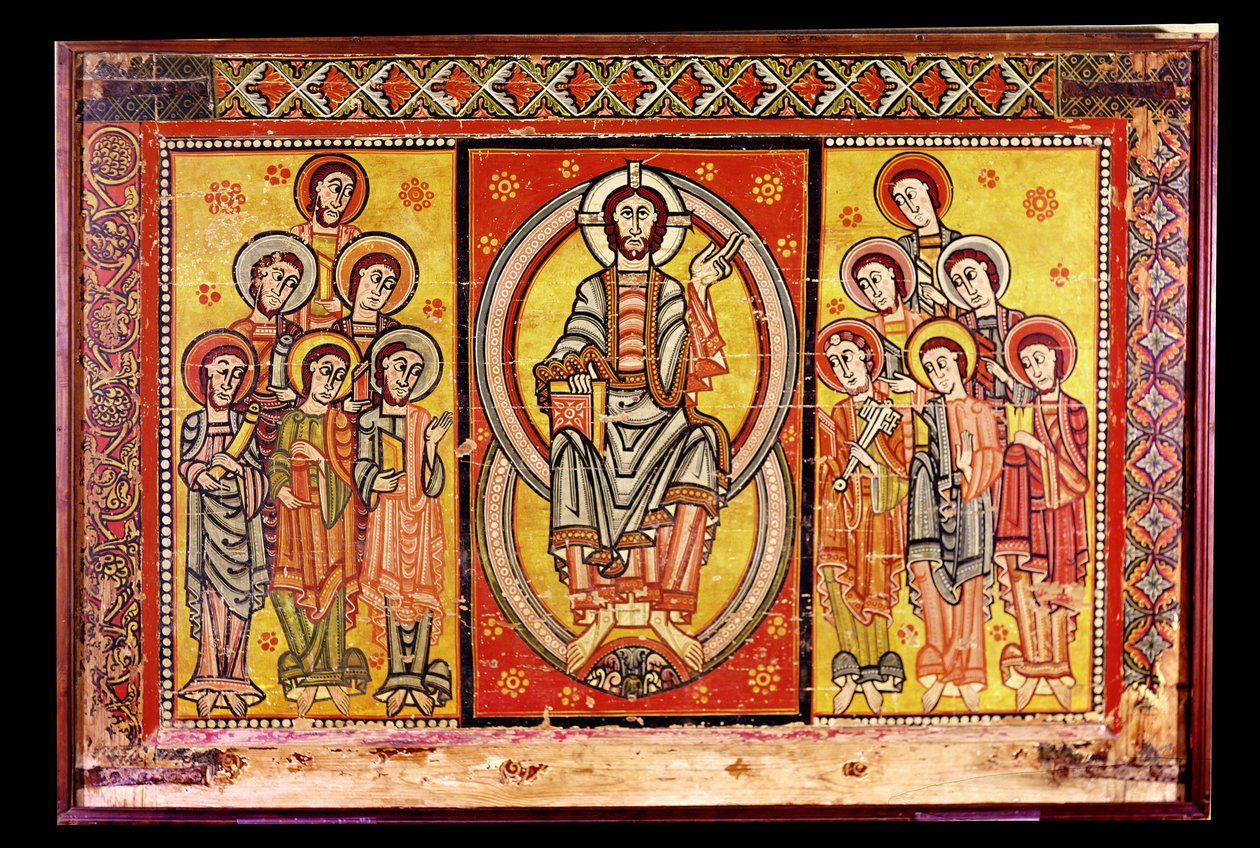 Christus in Majestät umgeben von den zwölf Aposteln von Spanish School