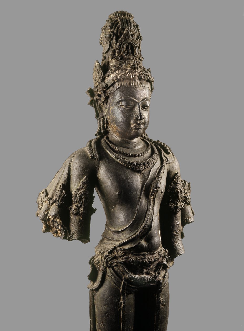Avalokitesvara-Figur aus der Srivijaya-Periode, gefunden in Chaiya, Thailand, 9.-10. Jahrhundert (Bronze) von Srivijaya
