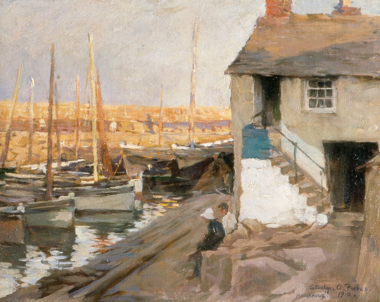 Hafen von Mousehole von Stanhope Alexander Forbes