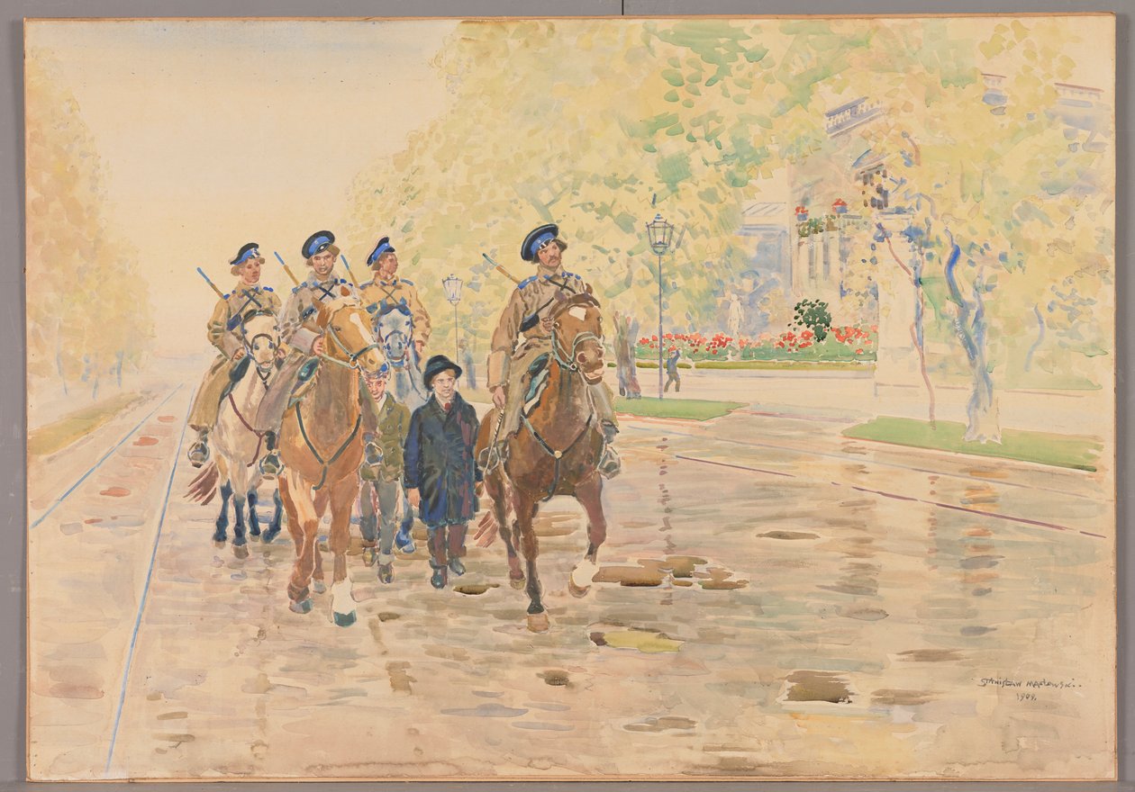 Patrouille konny w Alejach Ujazdowskich w 1905 r., Stanisław Masłowski von Stanisław Masłowski