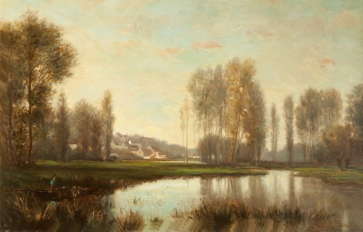Am Ufer der Oise (Eine Flusslandschaft) von Stanislas Victor Edouard Lepine