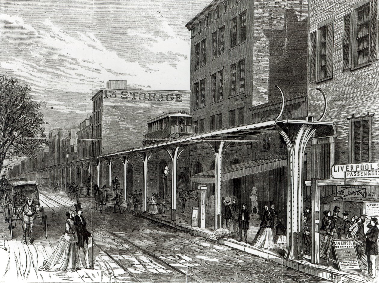 Hochbahn in der Greenwich Street, New York von Stanley Fox