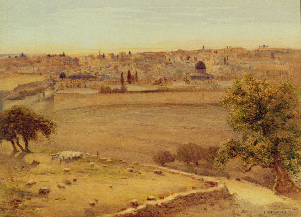 Jerusalem vom Ölberg von Stanley Inchbold