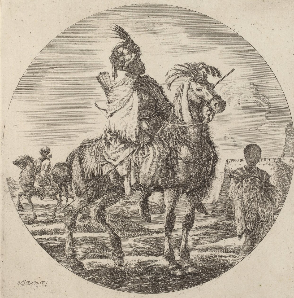 Ein schwarzer Reiter von Stefano della Bella