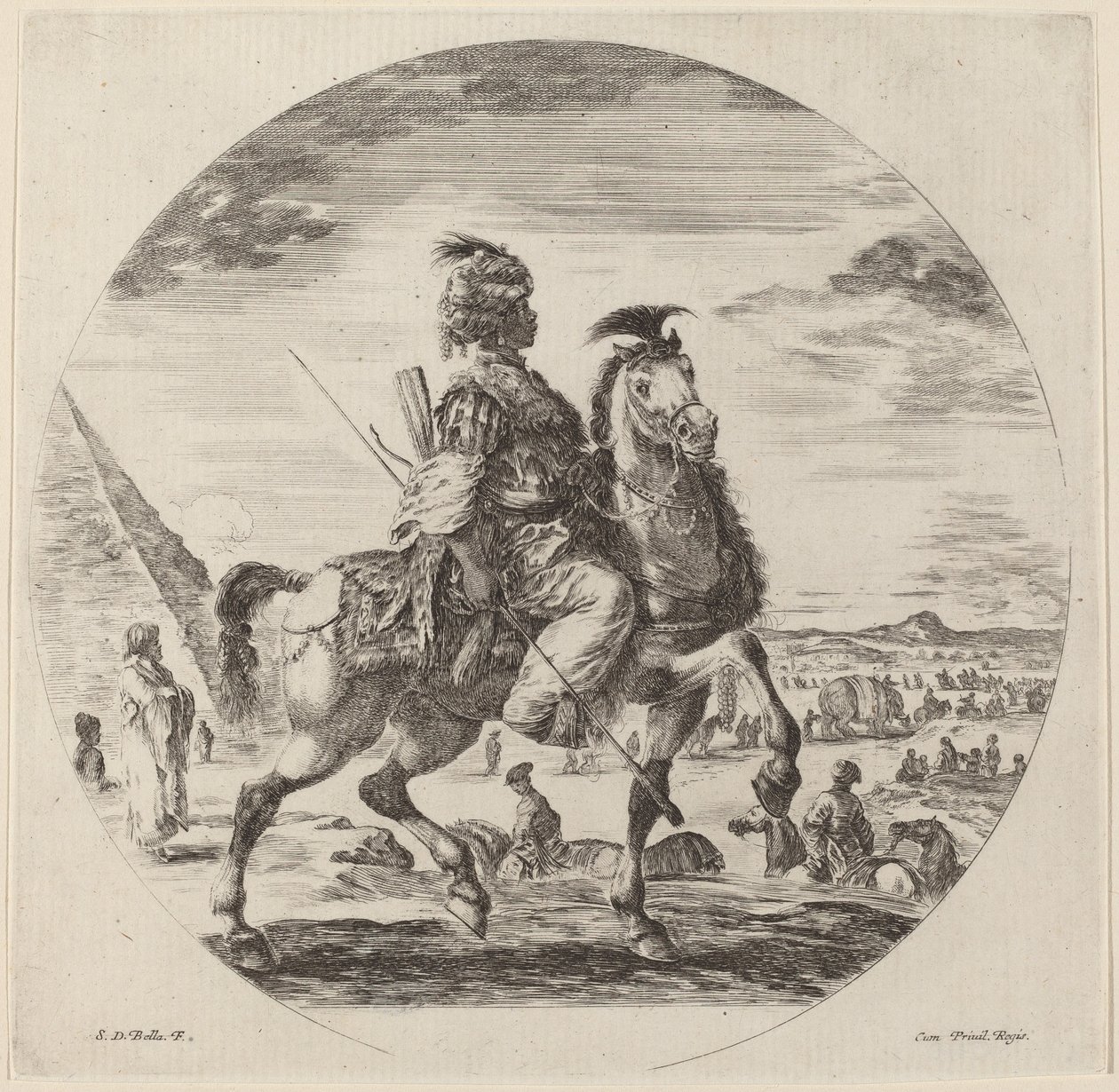 Ein schwarzer Reiter von Stefano della Bella